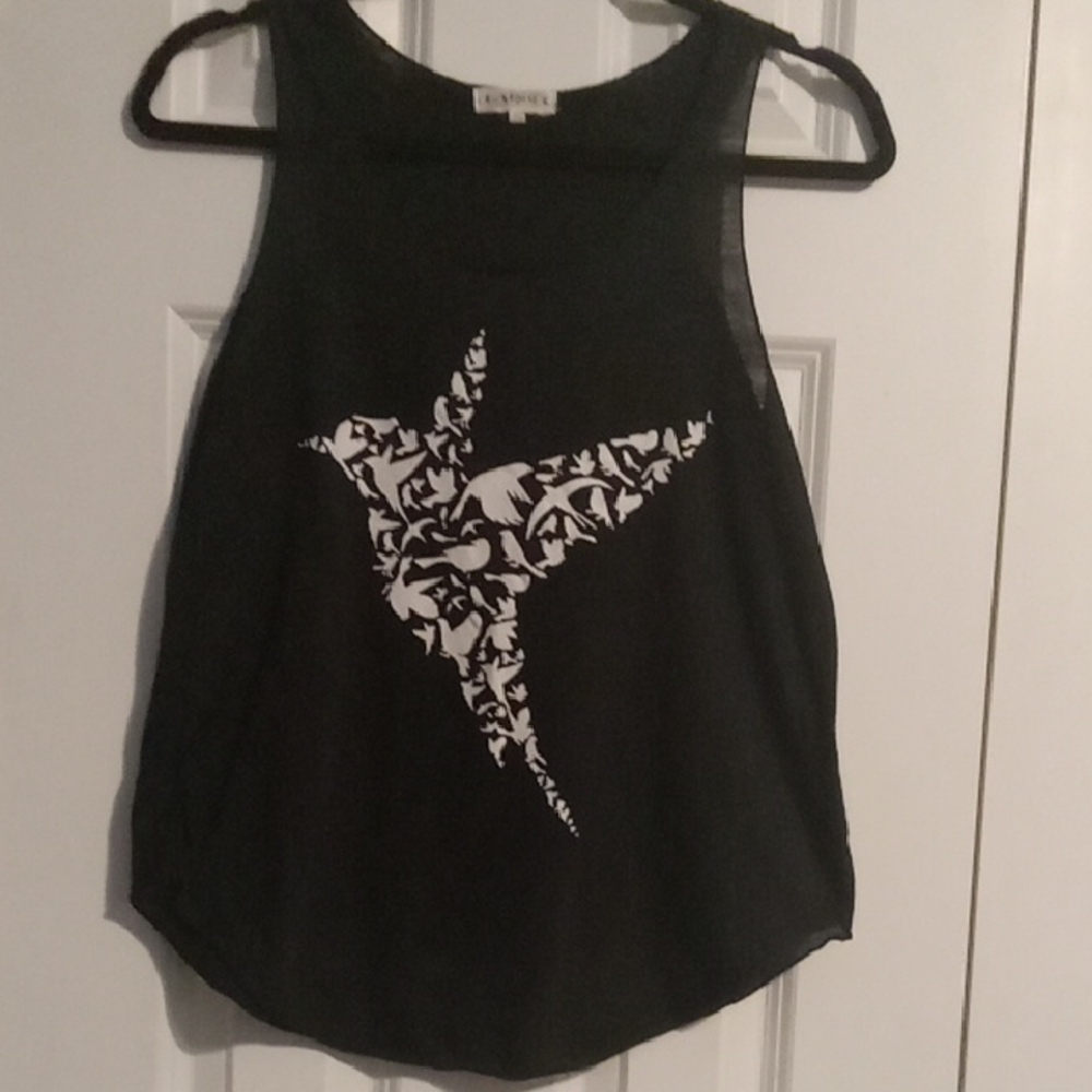 Black Hummingbird Tank Top